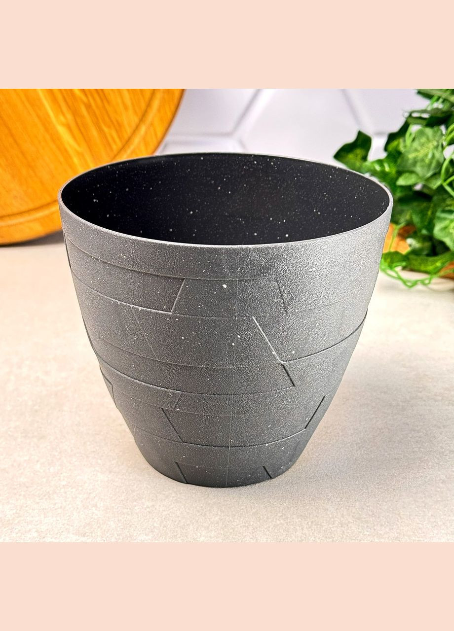 Квіткове кашпо з дренажною вставкою 11 л Бетон Граніт Алеана (323222649)