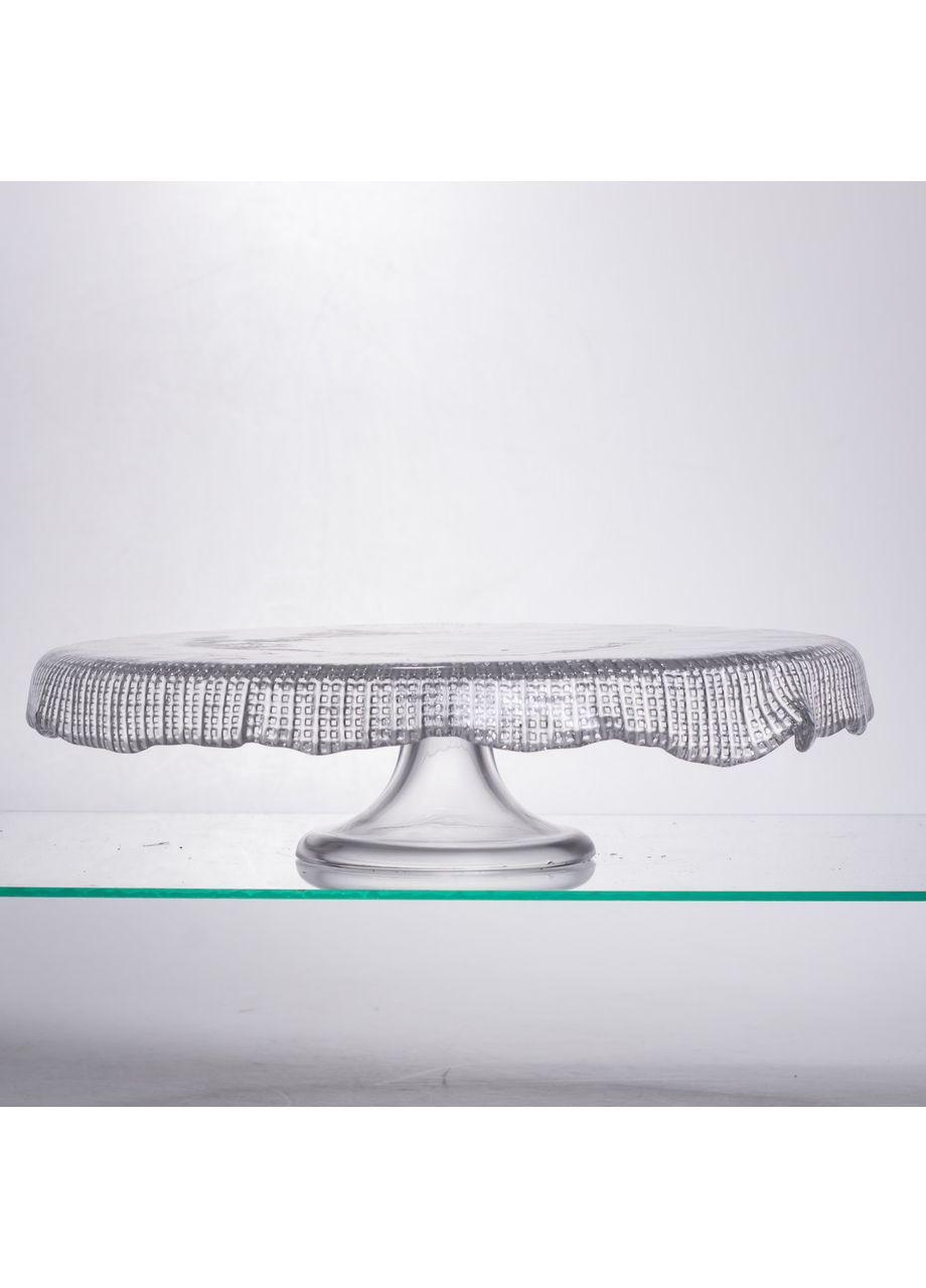 Тортівниця трансформер скляна на ножці, менажниця трансформер прозора скляна 64486-53 Yiwu (369626246)