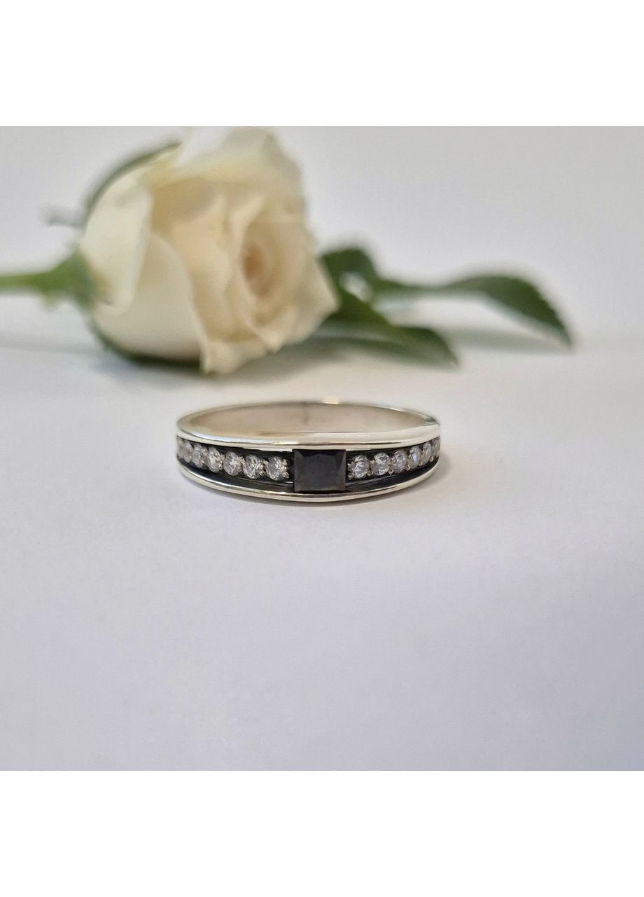 Серебряное кольцо Дорожка с камнями размер серебро 925 пробы Черненное 1100 3.40г Nobrand (363969303)
