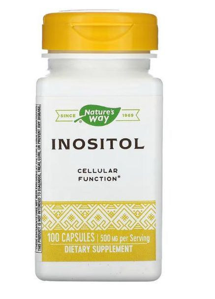 Інозитол від безпліддя, 1 таблетка на день,, Inositol, 500мг, 100 капсул Nature's Way (364312738)