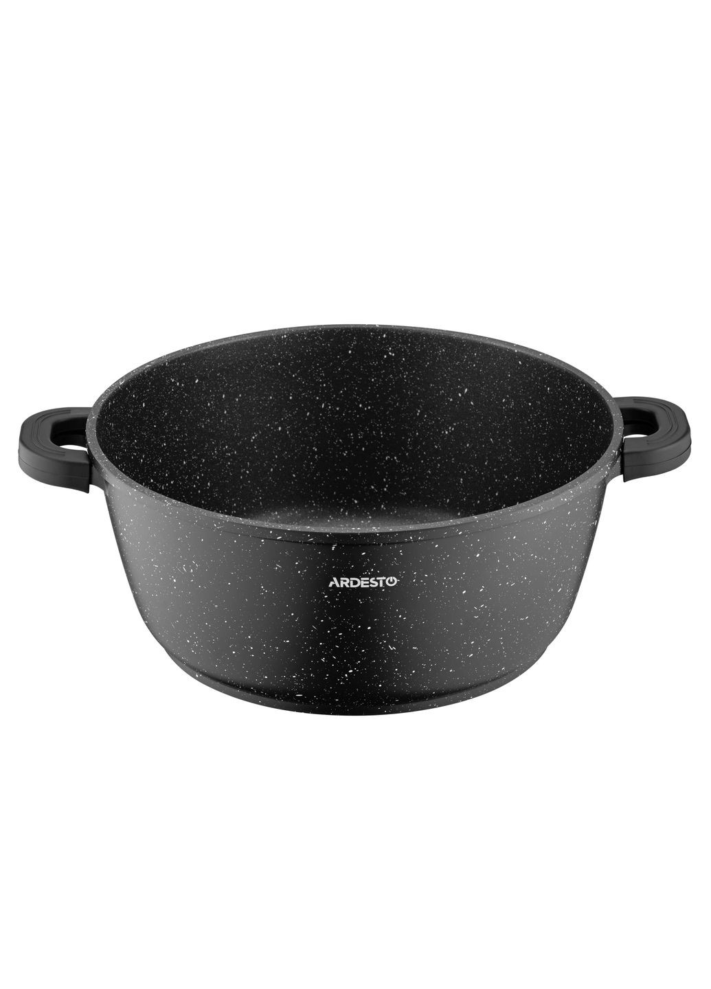 Кастрюля Gemini Anzio, стеклянная крышка, 28 см, черный мрамор, алюминий Ardesto (314749542)