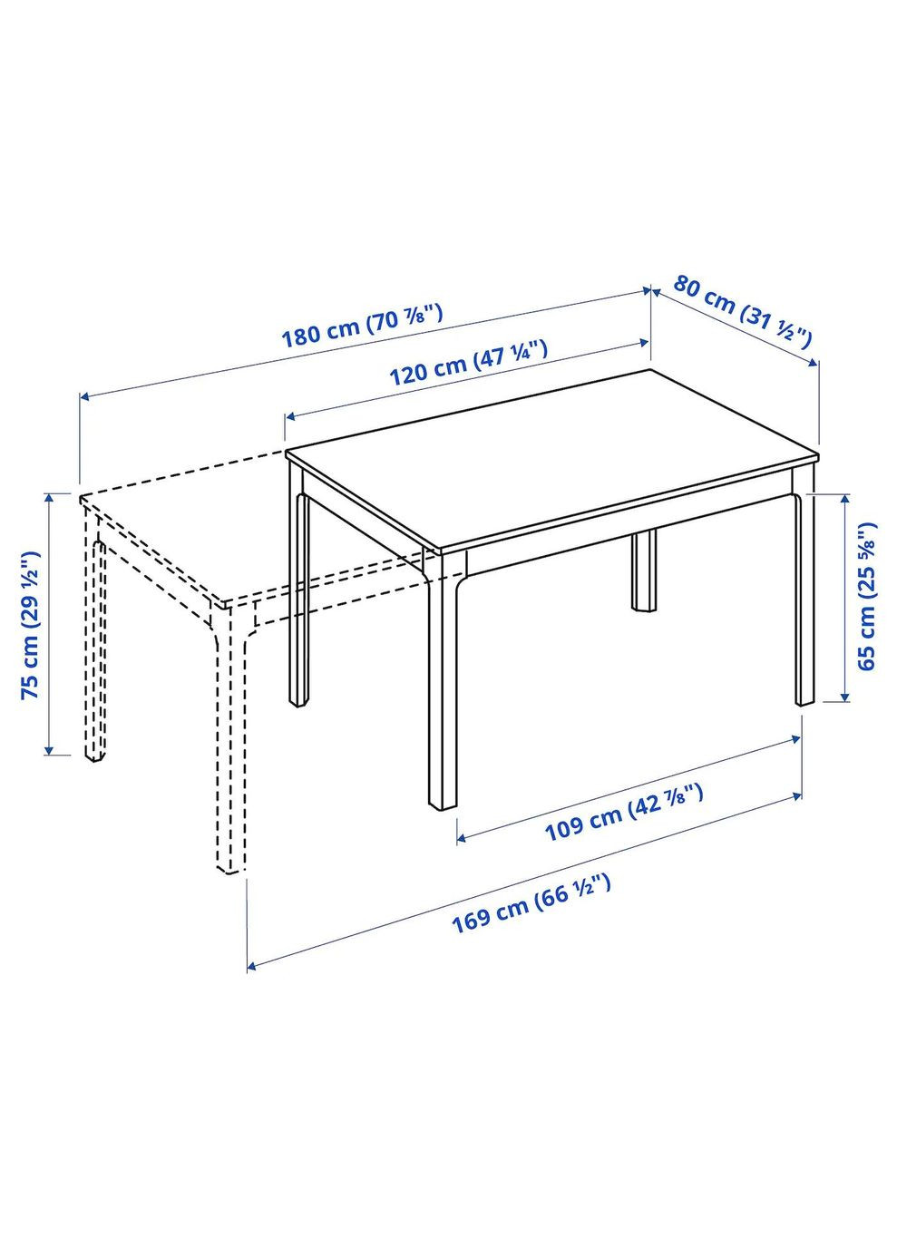 Стіл і 4 стільці ІКЕА EKEDALEN / BERGMUND 120/180 см (s79408218) IKEA (278408127)