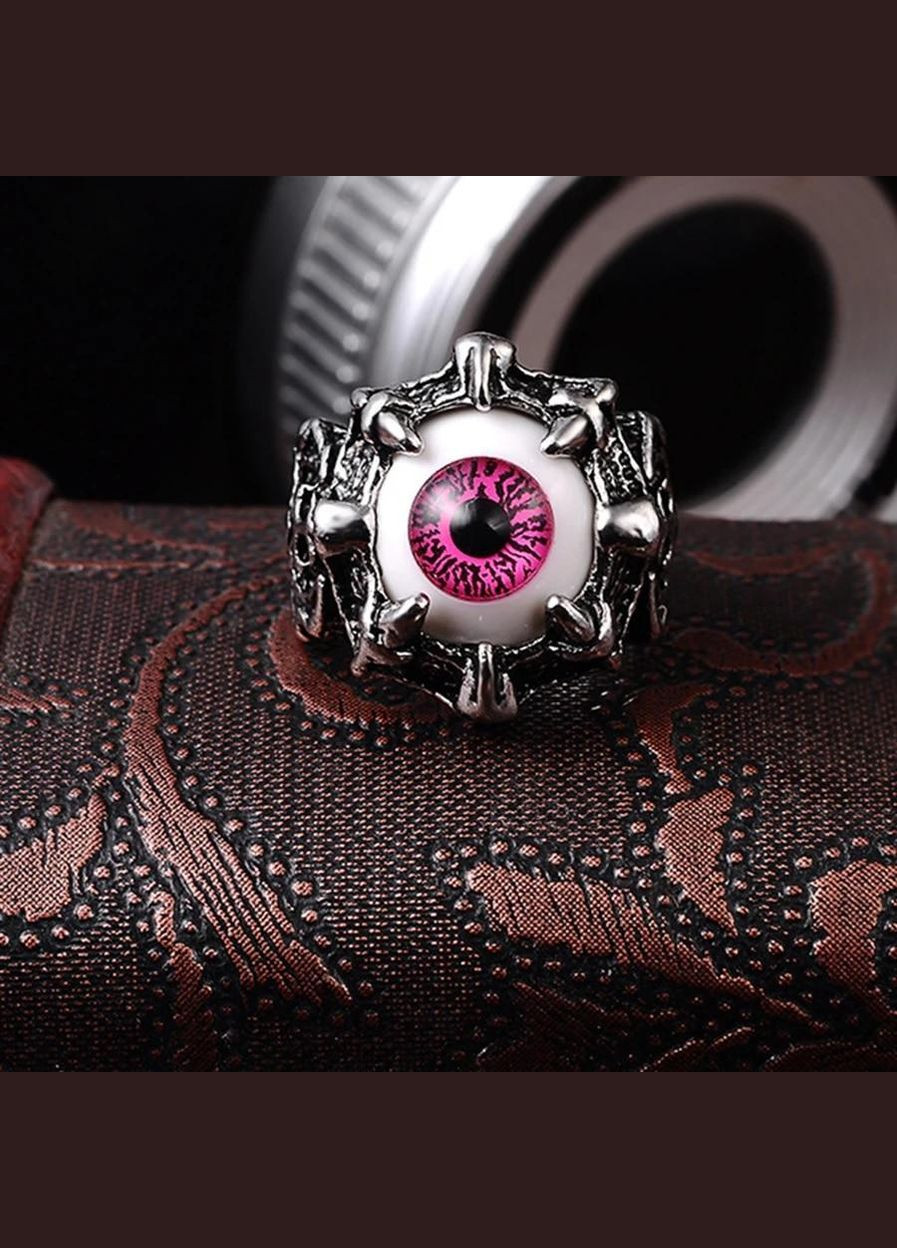 Каблучка містичне синє око всередині паски дракона з боків черпепа і красиві готичні візерунки, розмір 23 Fashion Jewelry (285110791)