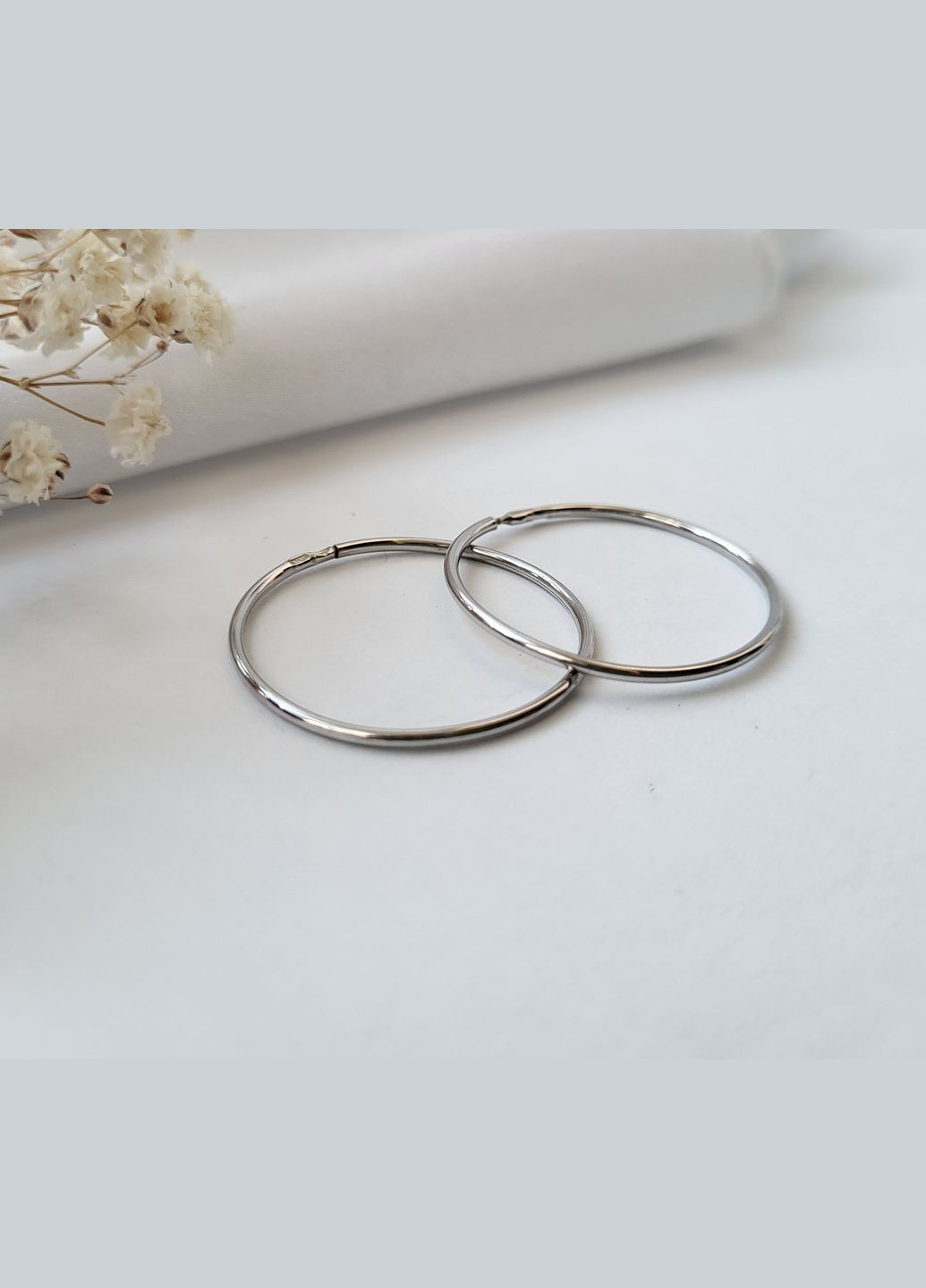Срібні сережки кільця Конго 30 мм тонкі срібло 925 проби 5003 2.10г No Brand (306742070)