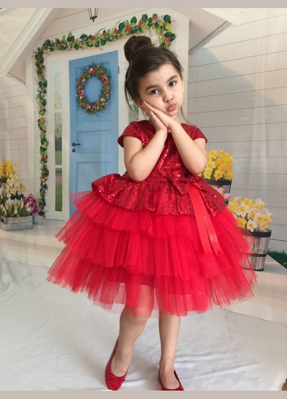 Червона дитяче ошатне плаття для дівчинки No Brand (351502029)