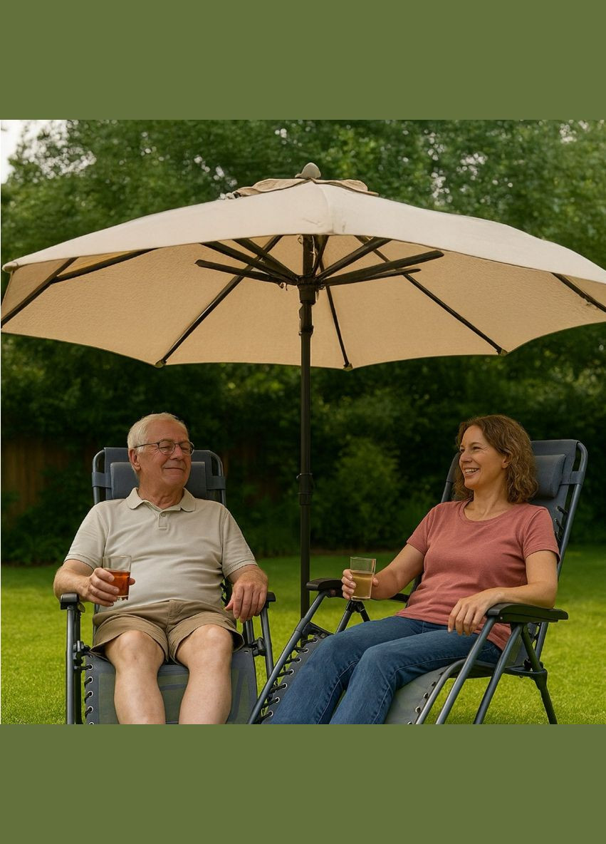 Крісло шезлонг для релаксу Zero Gravity Grey (LB-ZGC-F1-GRY) LEOBRO (346531701)