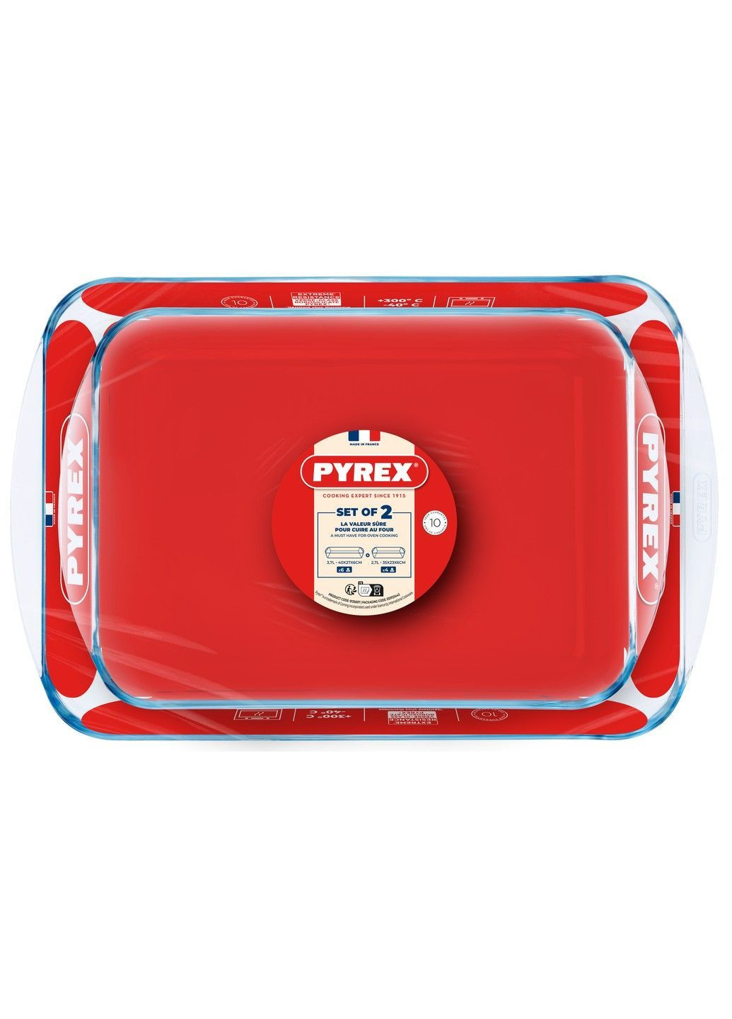 Форма с/у н-р форм 2пр (прямоуголь 40х27, прямоуголь 35х23см) (913S607/8044) Pyrex (365275990)