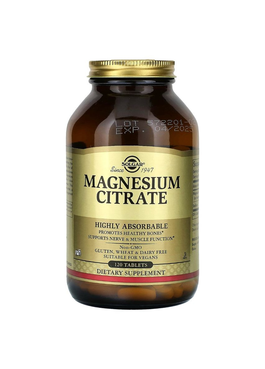 Цитрат Магния, Magnesium Citrate, 120 таблеток Solgar (326054228)
