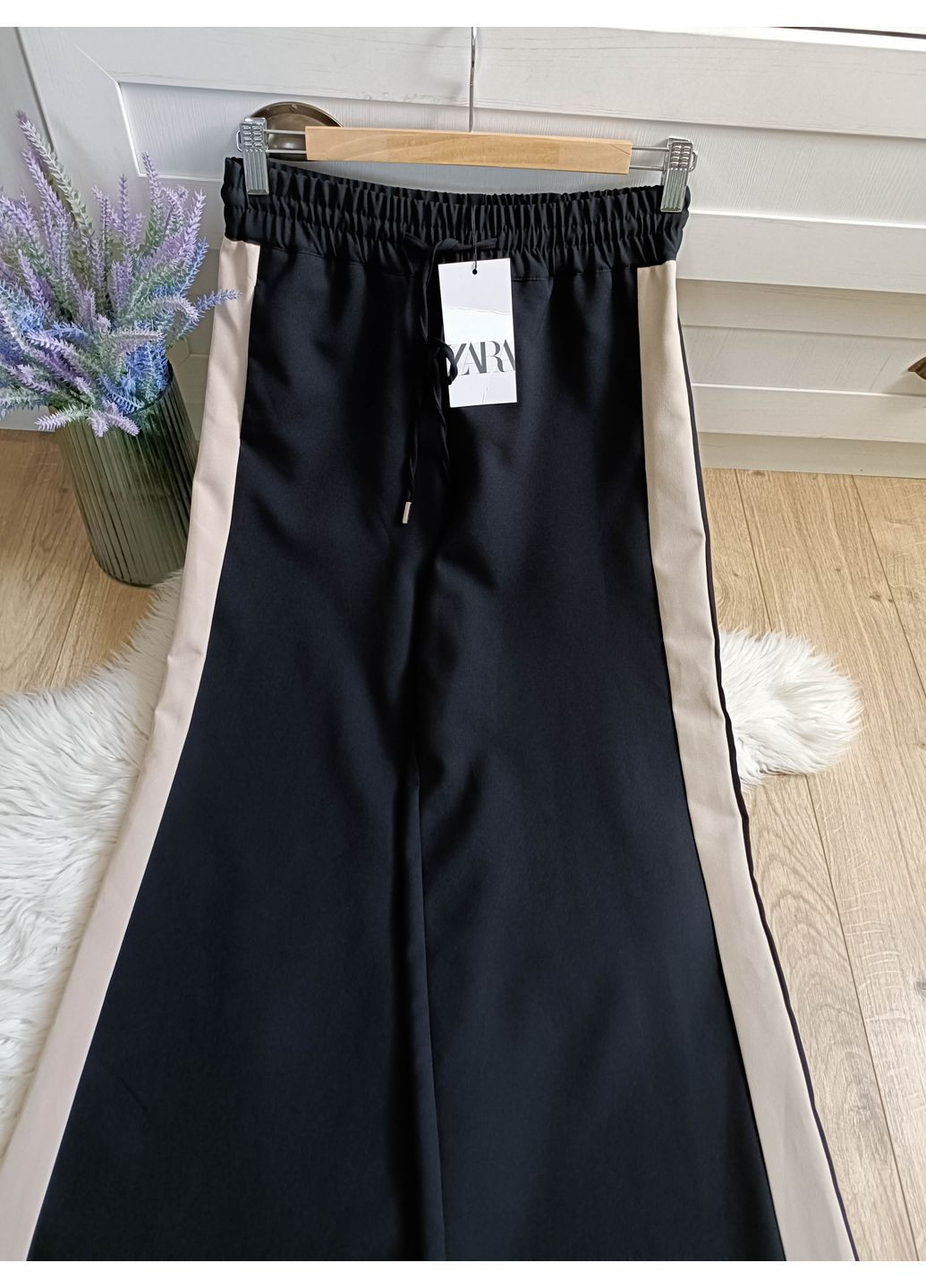 Широкие брюки с полосками по бокам Zara (360895224)