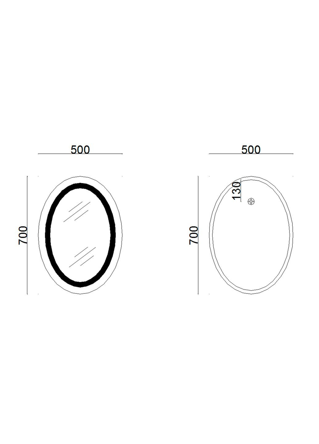 Зеркало Vida 700х500 с LED-подсветкой Touch, с антизапотеванием, с димером, рег. яркости LD78LF5070 LIDZ VI1 (341326361)