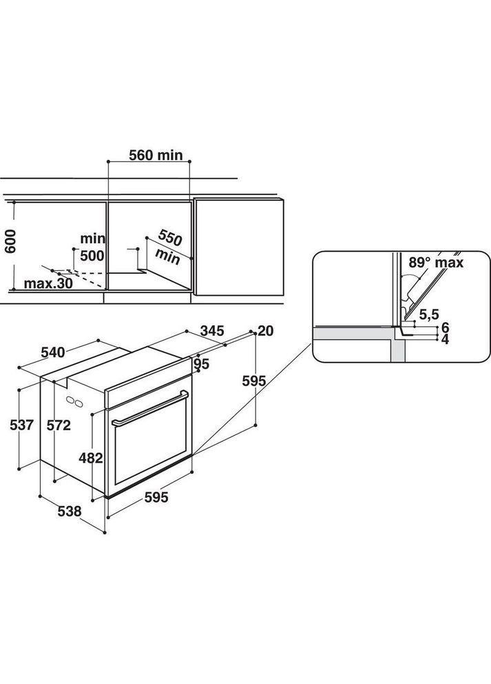 Духовка электрическая W9 OP2 4S2 H WHIRLPOOL (315604240)