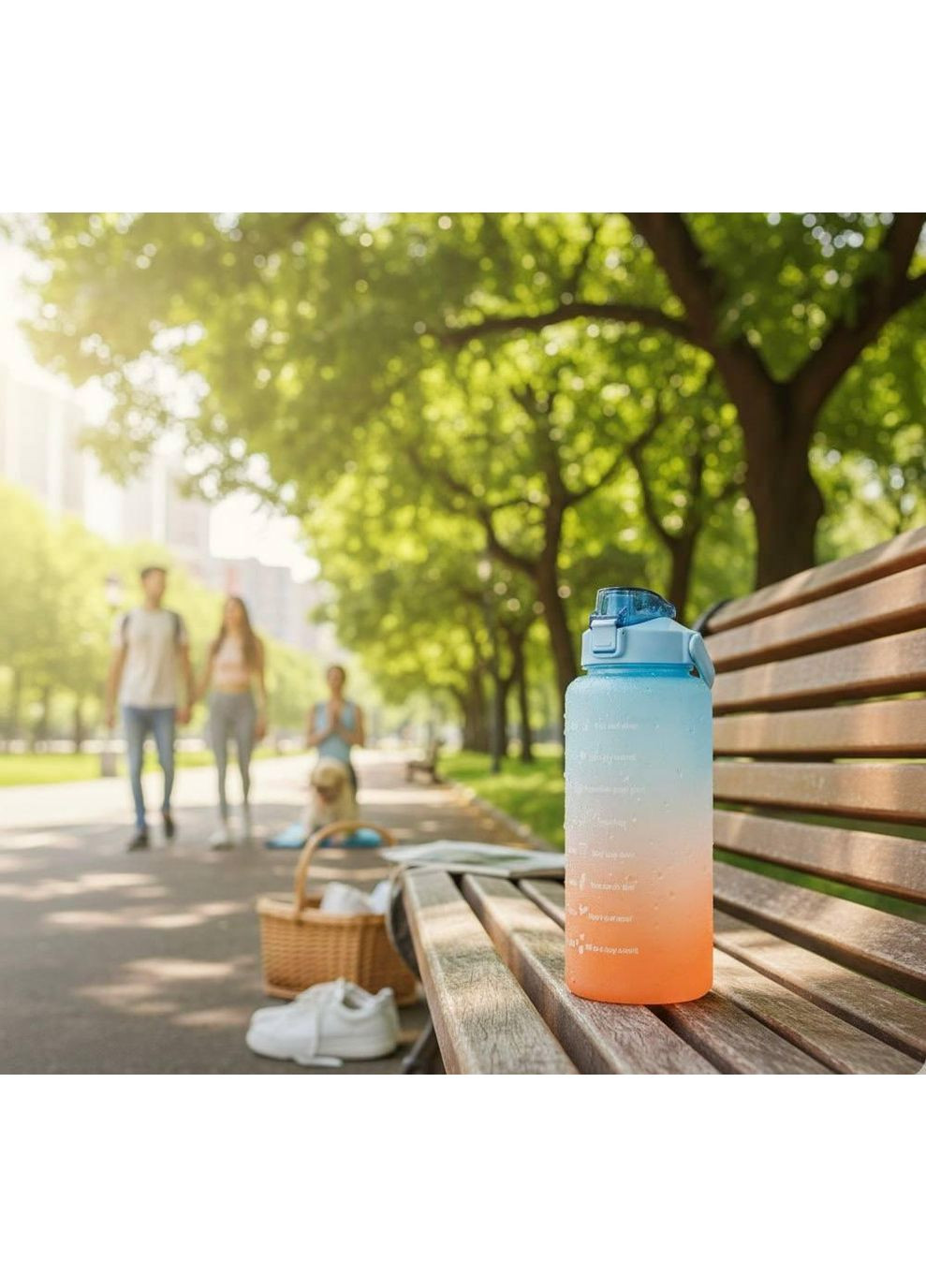 Стильная пластиковая бутылка SPORT для воды. Голубая матовая No Brand (296101729)