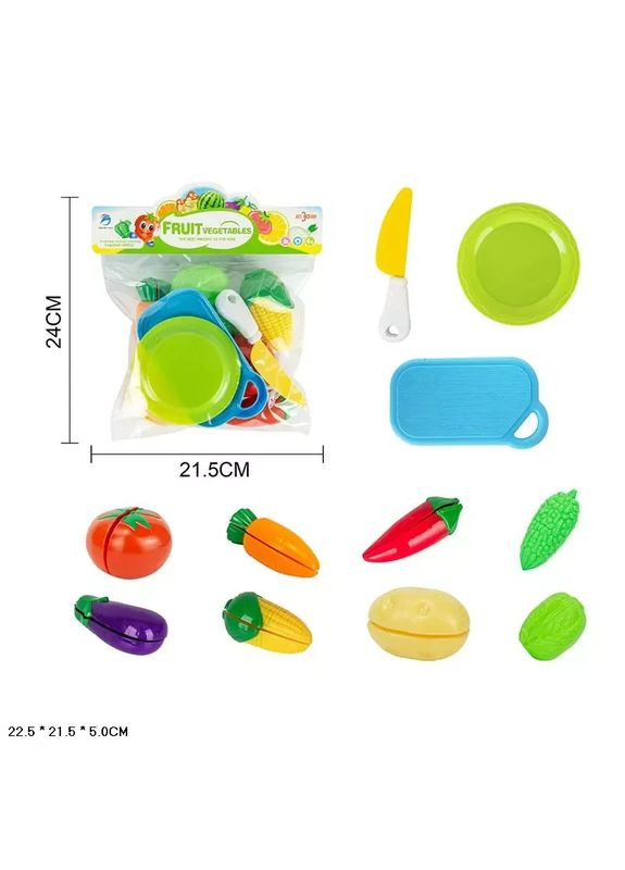 Игровой набор продукты овощи и фрукты на липучке YM-309, пакет 22*22*5см No Brand (362430269)