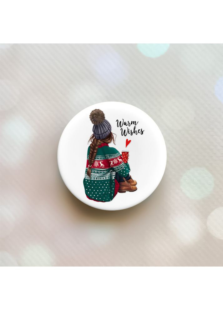 Тримач для смартфона / планшета попсокет Popsocket Білий:: Дівчина з кавою (принт 136) Creative (362969475)