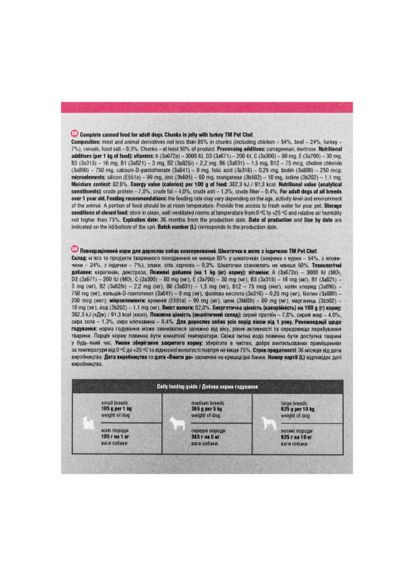 Корм влажный для взрослых собак, кусочки в желе с индейкой. 415 г (*) Pet Chef (322589846)