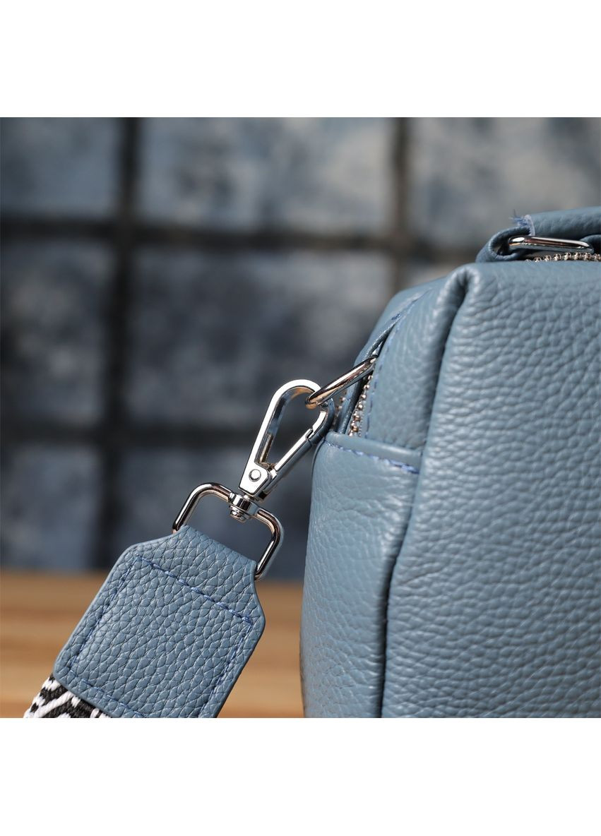 Сумка тоут через плечо женская из натуральной кожи средняя Голубой 38205 Vintage (355245236)