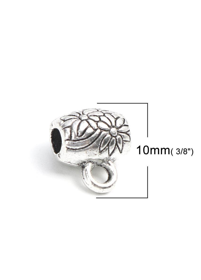 Бейл Держатель для кулона цветы Античное серебро 10 мм x 9 мм Finding (316248530)