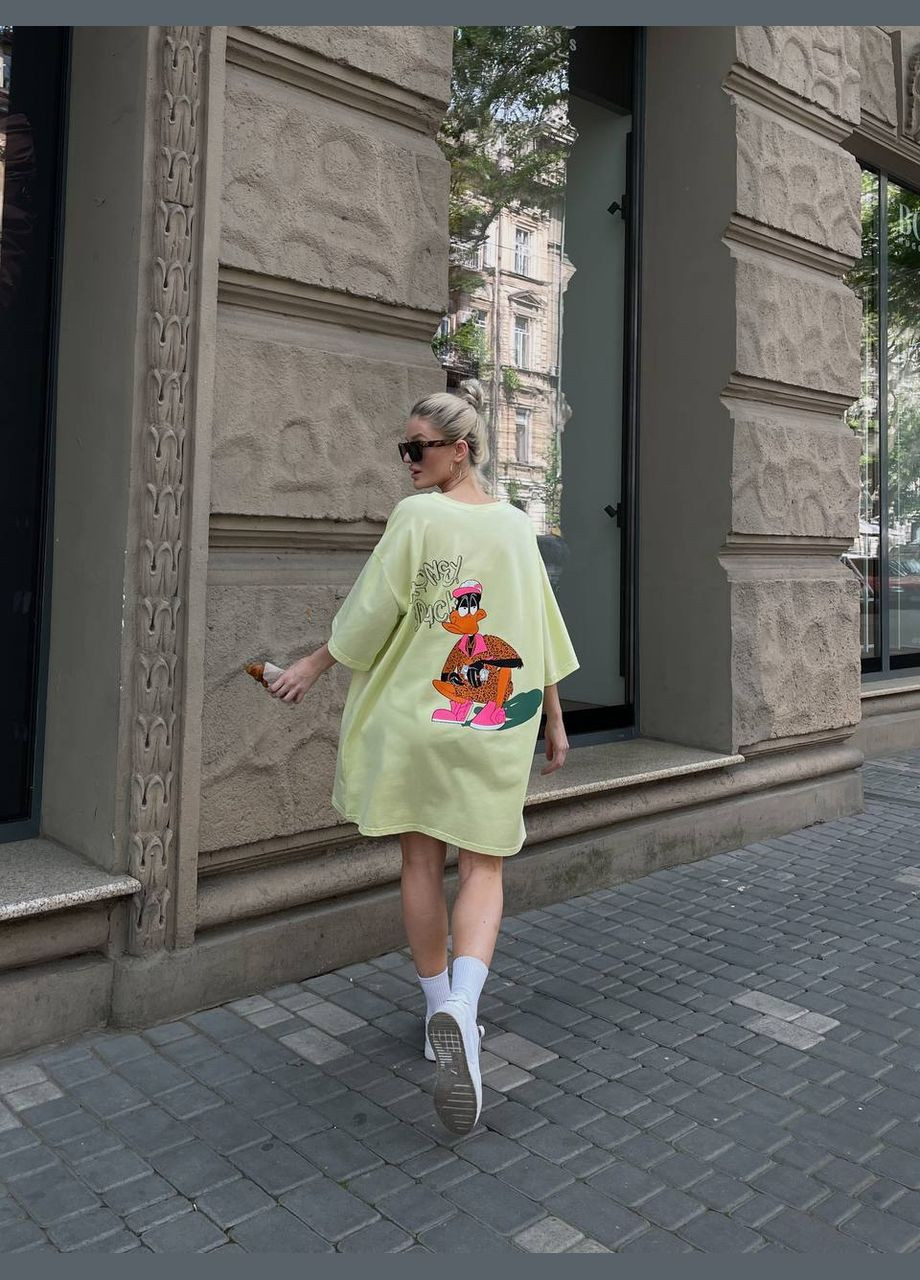 Жіноча футболка-сукня з принтом No Brand - (325833831)