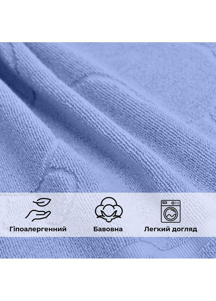 Коврик для ног и ванной комнаты 50х70 см хлопок жаккард с ножками пл 700 г/м2 синий IDEIA синий