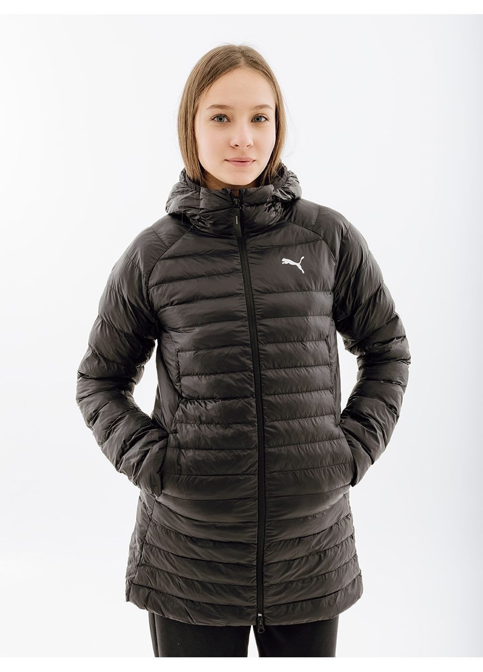 Черная демисезонная женская куртка packlite jacket черный Puma