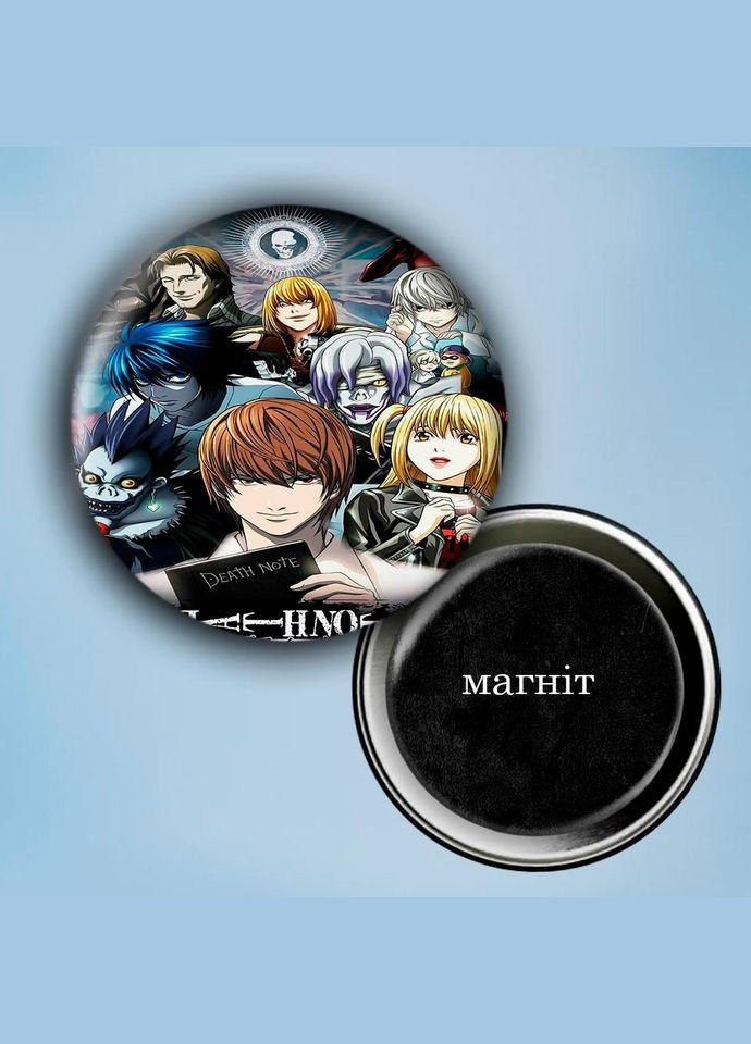 Фотомагніт (магніт на холодильник) Аніме Зошит смерті #0007 56 мм чорний No Brand (309152369)
