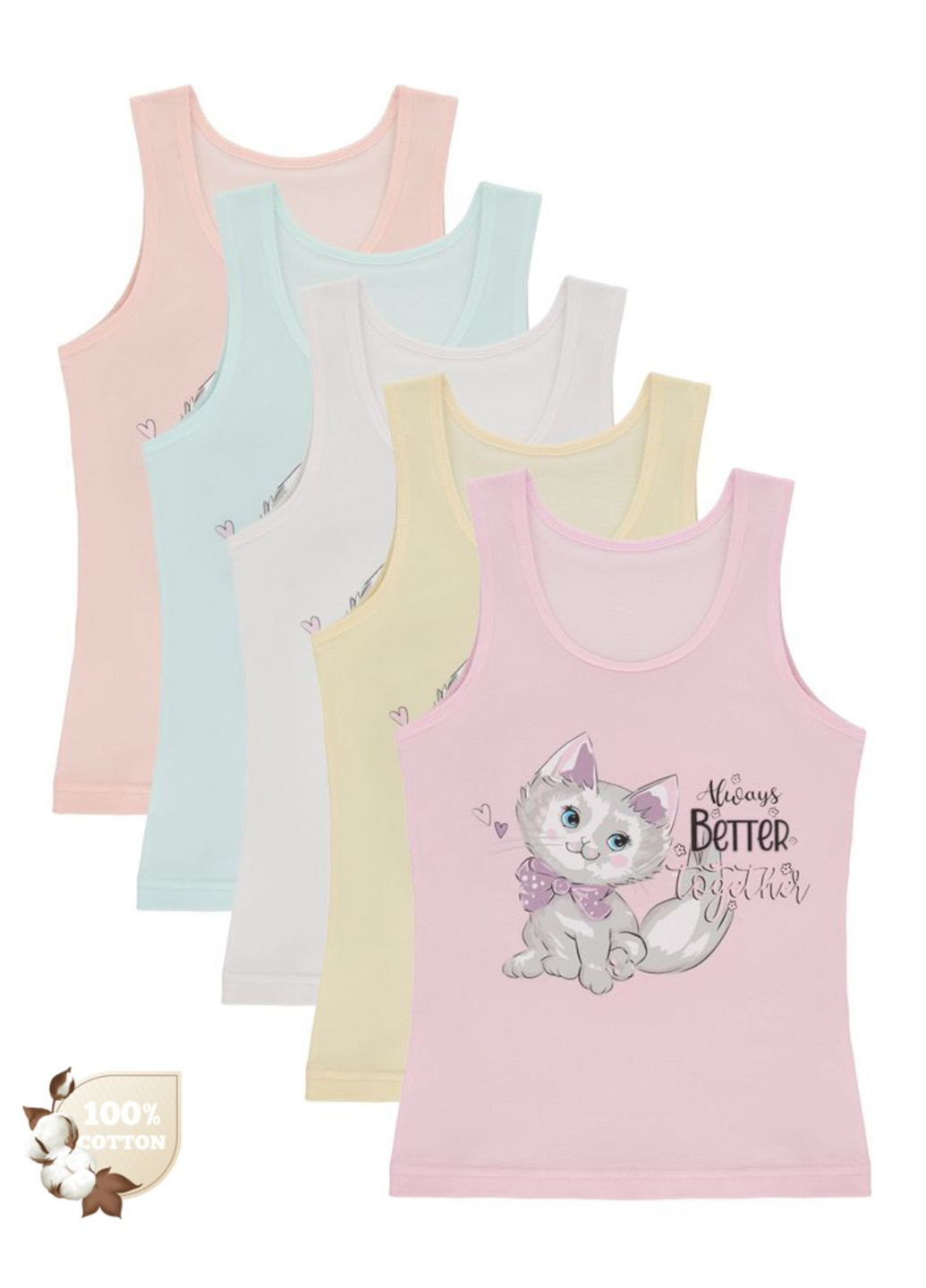 Набор (5 шт) майок для девочек Donella 4945Y6 (312511350)