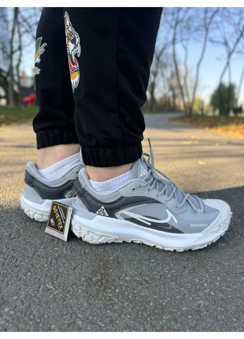 Серые демисезонные кроссовки мужские nike acg mounth fly grey найк асж маунс флай серые No Brand