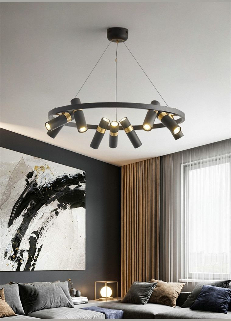 Люстра подвесная LOFT на 18 лампочек 26992 Черный 40-200х85х85 см. Sunnysky (364499957)