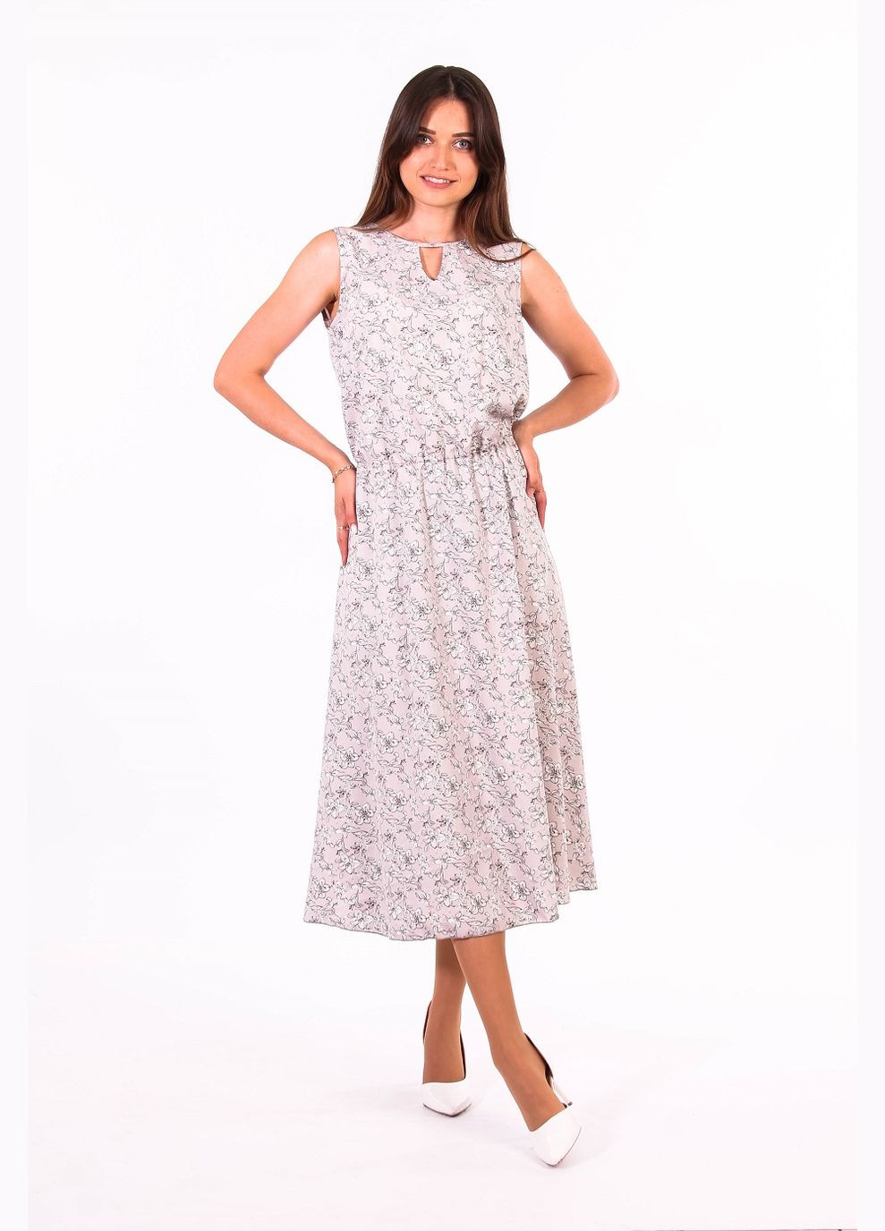 Сіра кежуал сукня літня жіноча 385 лілія біла софт сіра Актуаль