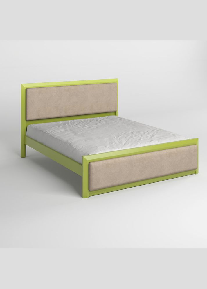 Односпальне дерев'яне ліжко Барселона Б4 (S3050G70Y)/Аляска 23 (Бежевий) 90х190 см (MBG-12986) Mebigrand (366087879)