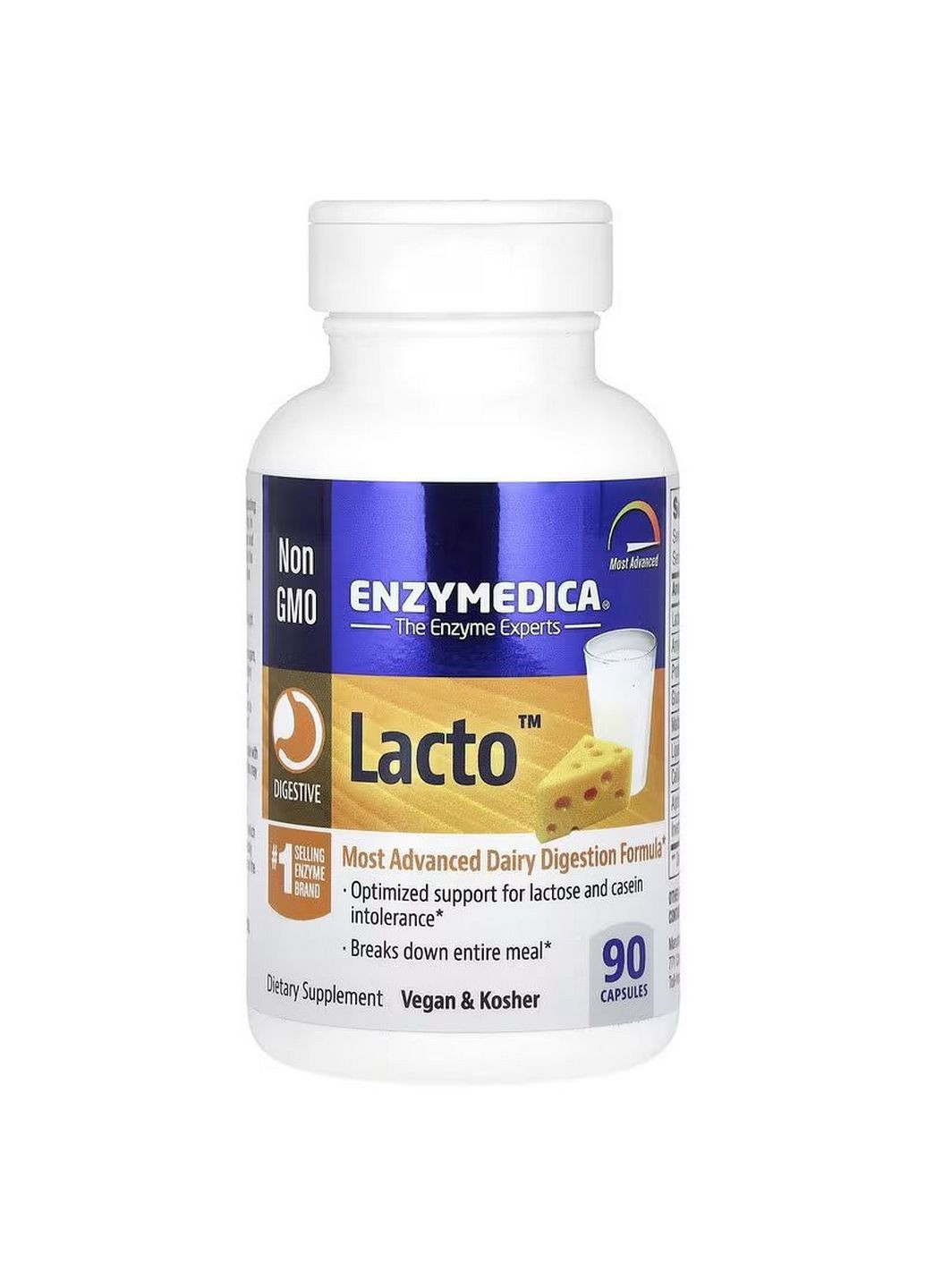 Натуральная добавка Lacto, 90 капсул Enzymedica (293478368)