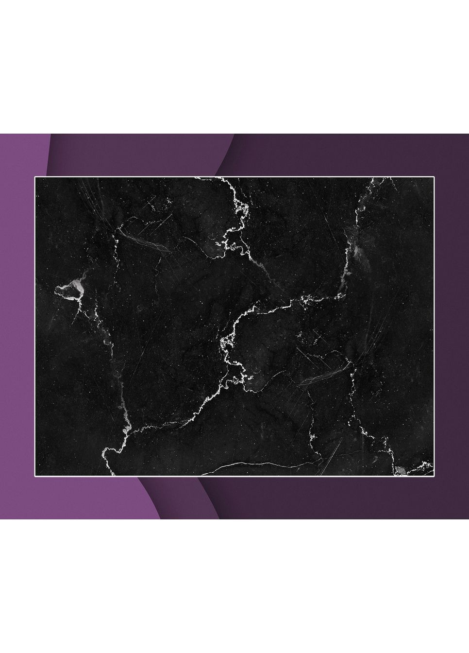 Прямоугольный виниловый фотофон мраморный, белая стена с прожилками и черный мраморный пол 140×210 см, №57300 PhotoVinyl (354715723)