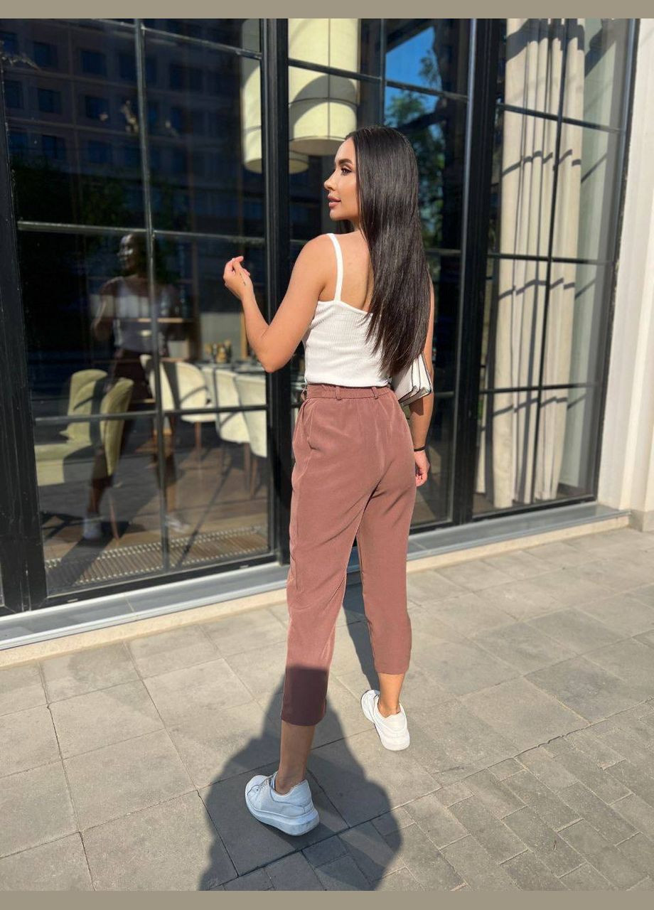 Стильні жіночі штани пудрового кольору 28960 No Brand (323643649)