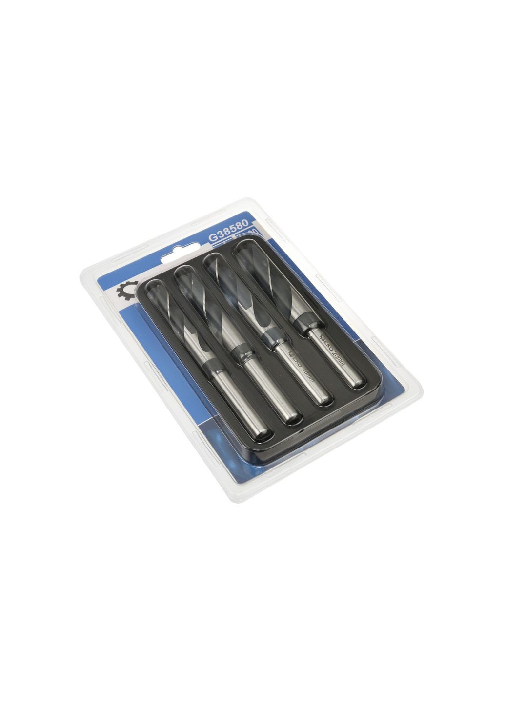 Свердла металу " " великого діаметру (хвостовик 13мм) HSS4241, комплект 4шт: (14,0; 16,0; 18,0; 20,0)мм Geko (313400174)