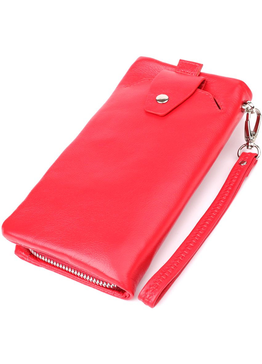Практичний жіночий гаманець-клатч із натуральної шкіри 20х10,5х2см 21300 Червоний st leather (329196416)