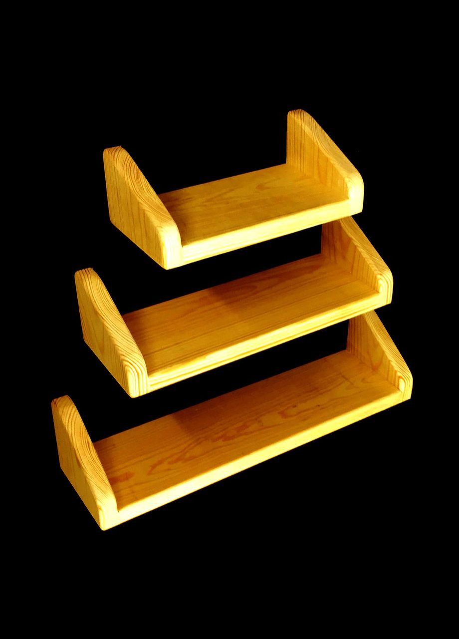 Набор настенных полок из дерева Мердека карри (НСП-006103) No Brand (328081931)