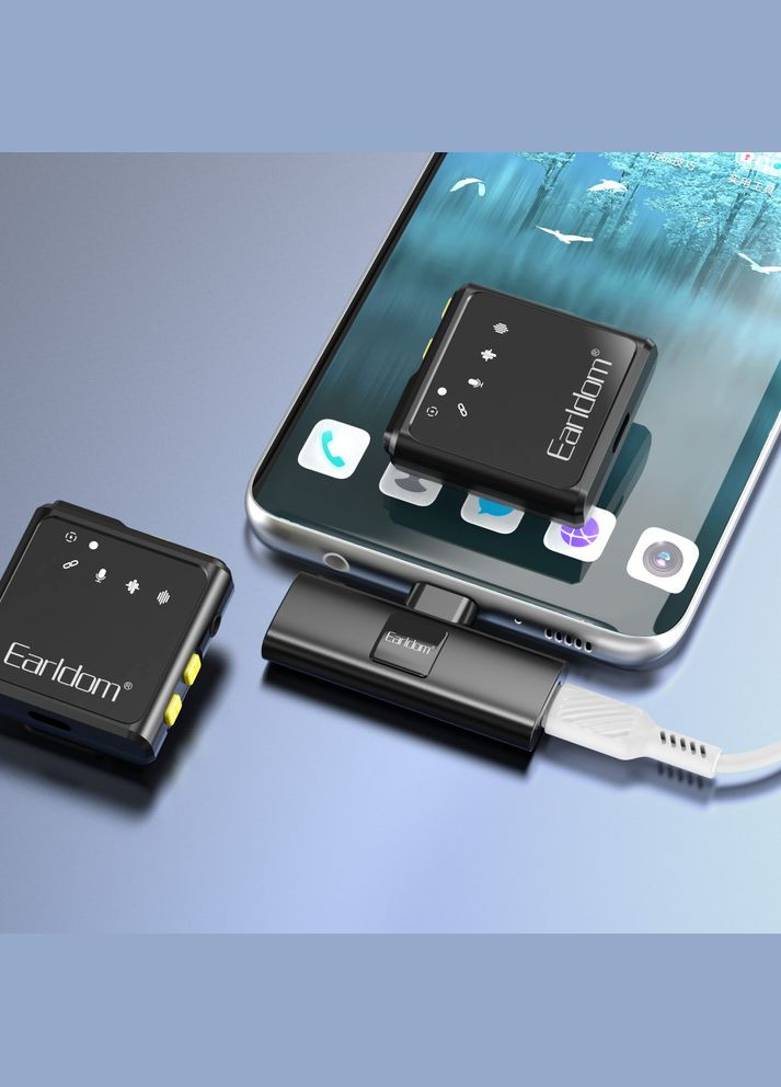 Бездротовий петличний мікрофон ET-MC10C з USB Type-C Earldom (337114264)