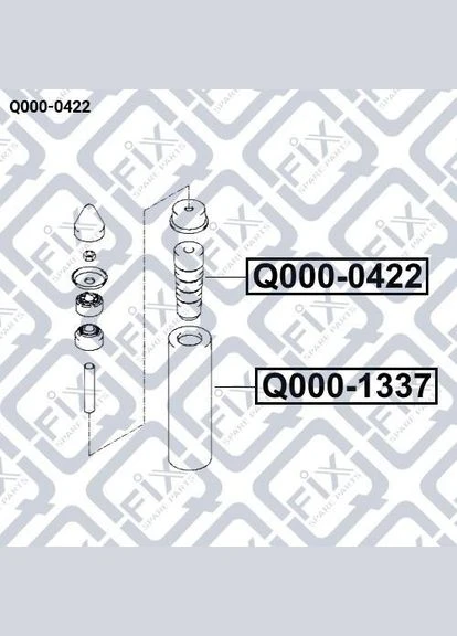 Отбойник заднего амортизатора Q000-0422 ACCENT GETZ 2002-2011 55326-1C000 Q-FIX (345741376)