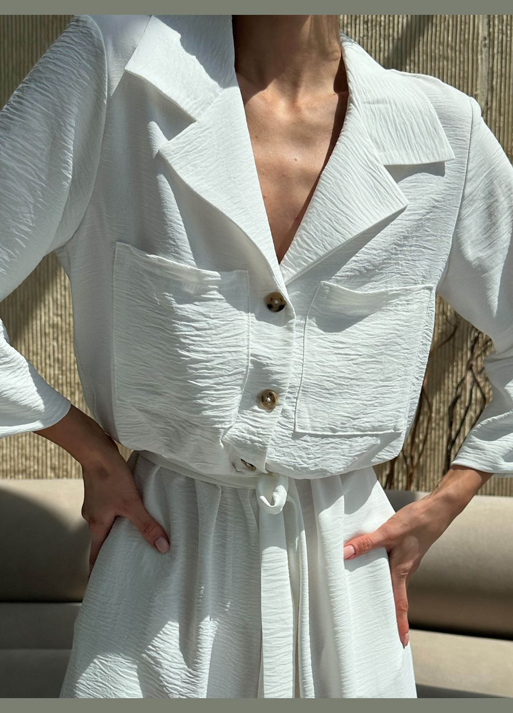 Жіночий літній комбинезон з американського крепу Jadone Fashion комбінезон-брюки однотонний білий повсякденний, кежуал креп