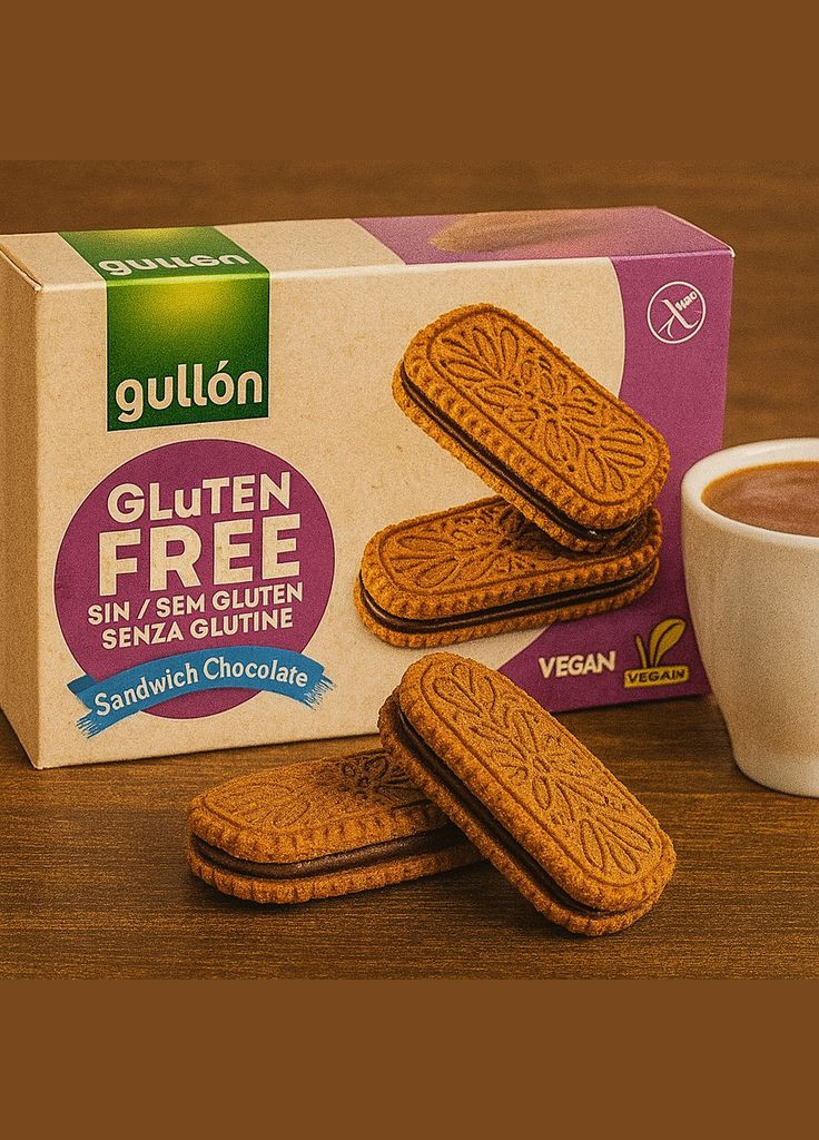Печенье-сэндвич с шоколадной начинкой без глютена gluten free 225g. Испания Gullon (346049588)