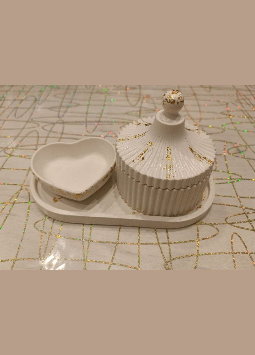 Шкатулка из гипса для украшений с подсвечником на подставке подарок декор ручная работа Handmade (314696275)