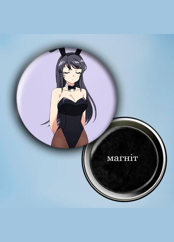 Фотомагнит (магнит на холодильник) Аниме Этот глупый свин не понимает мечту девочки заячика #0005 56 мм черный No Brand (309160217)