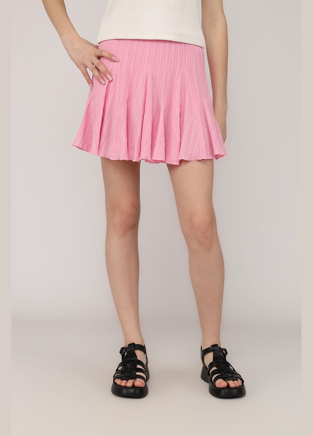 Спідниця-кльош жіноча колір рожевий ЦБ-00276507 Reyon (334257381)