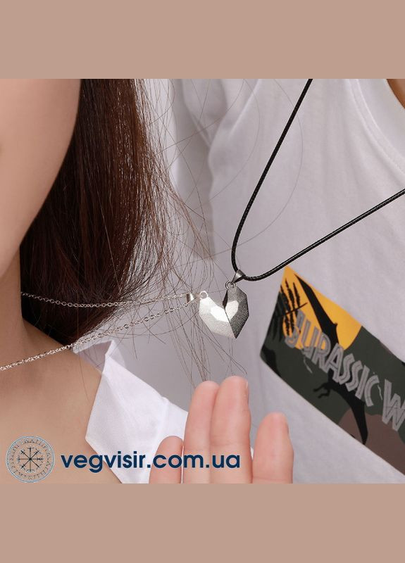 Парные кулоны для двух влюбленных на магните две половинки сердца No Brand (339869707)