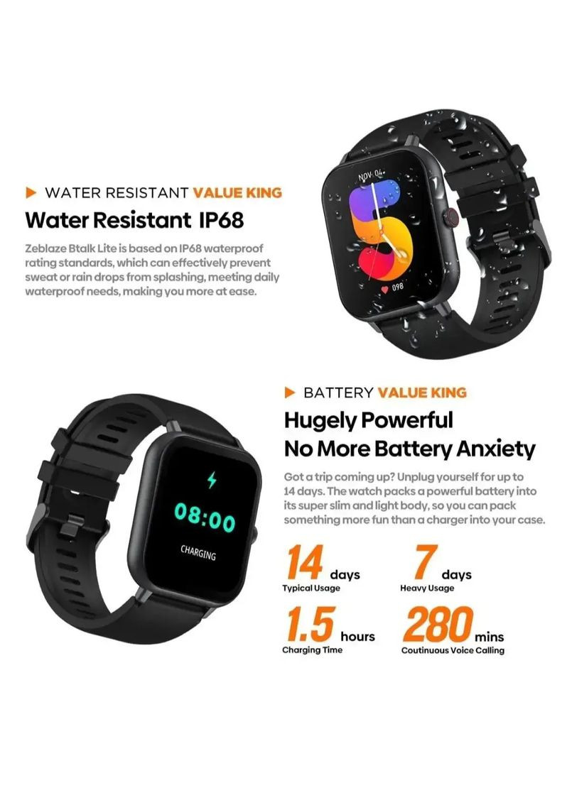 Смарт-годинник Btalk Lite Black Zeblaze (305059917)