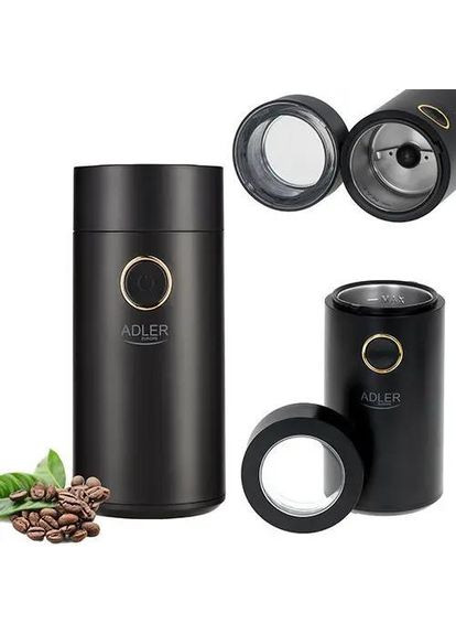 Електрична кавомолка AD 4446BG чорно-золота 150 Вт 75 г Adler (372458375)