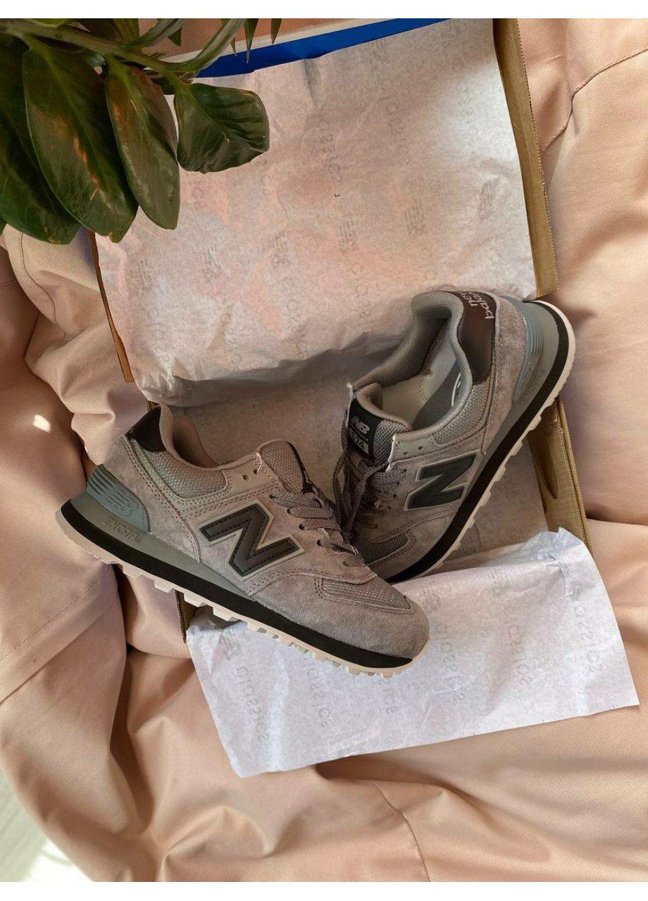 КРОССОВКИ ЖЕНСКИЕ NEW BALANCE 574 GRAY BLACK V2 НЬЮ БЕЛАНС 574 No Brand чёрные демисезоны (367175477)