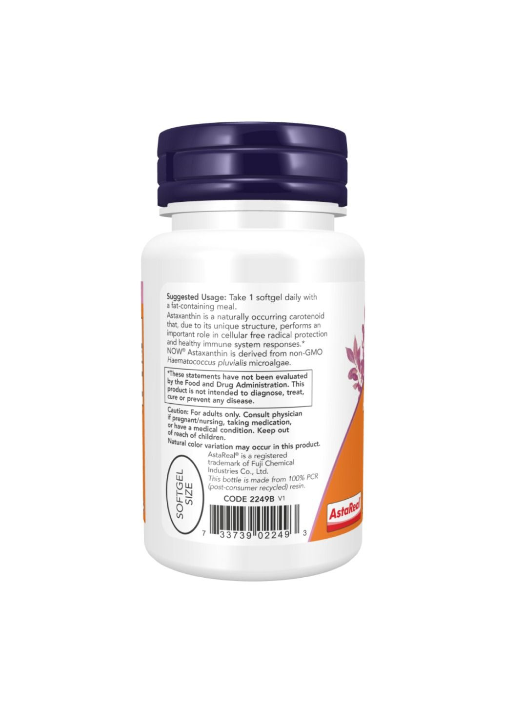 Добавка Astaxanthin Extra Strength 10mg - 30 softgels Now Foods (330105573)
