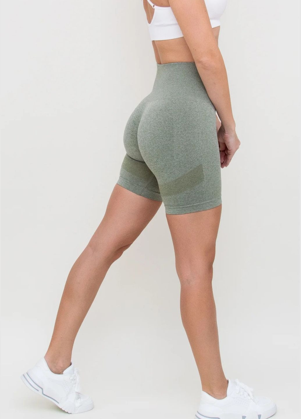 Жіночі спортивні шорти велосипедки з пуш-ап ефектом утягуючі з високою талією No Brand (328265188)