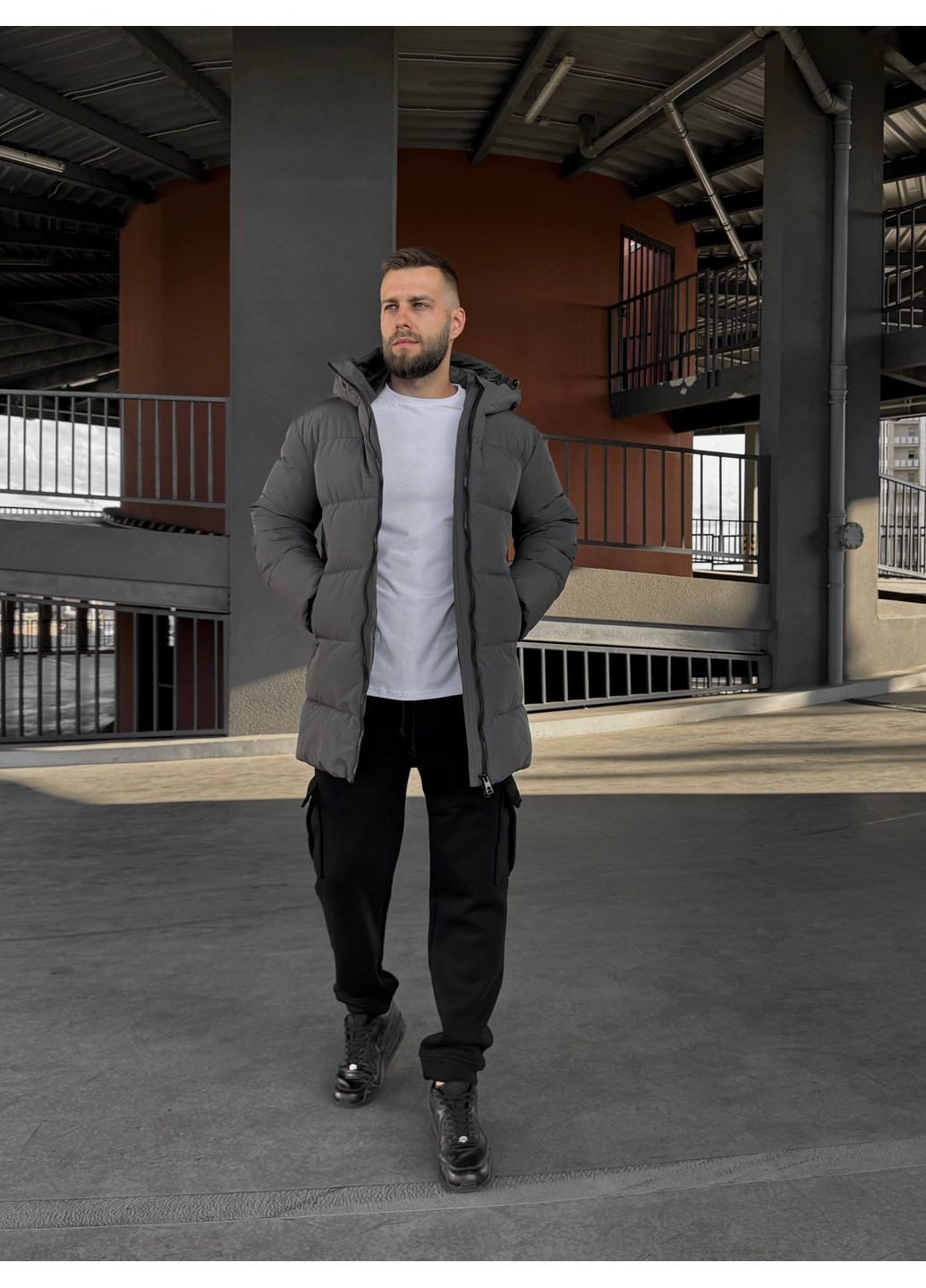 Графитовый зимний Пуховик Vakko